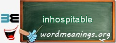 WordMeaning blackboard for inhospitable